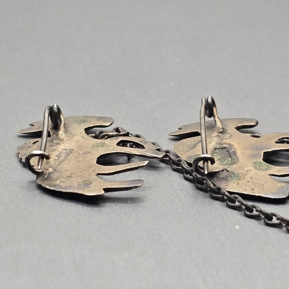 VTG Los Castillo Silver Donkey Brooch 3" Partial 2 Mule Pin Mexico - Picture 6 of 13